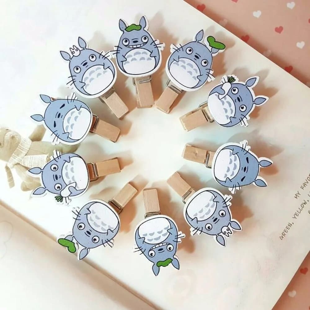 Kẹp gỗ hình Totoro treo ảnh (10 cái/bộ)